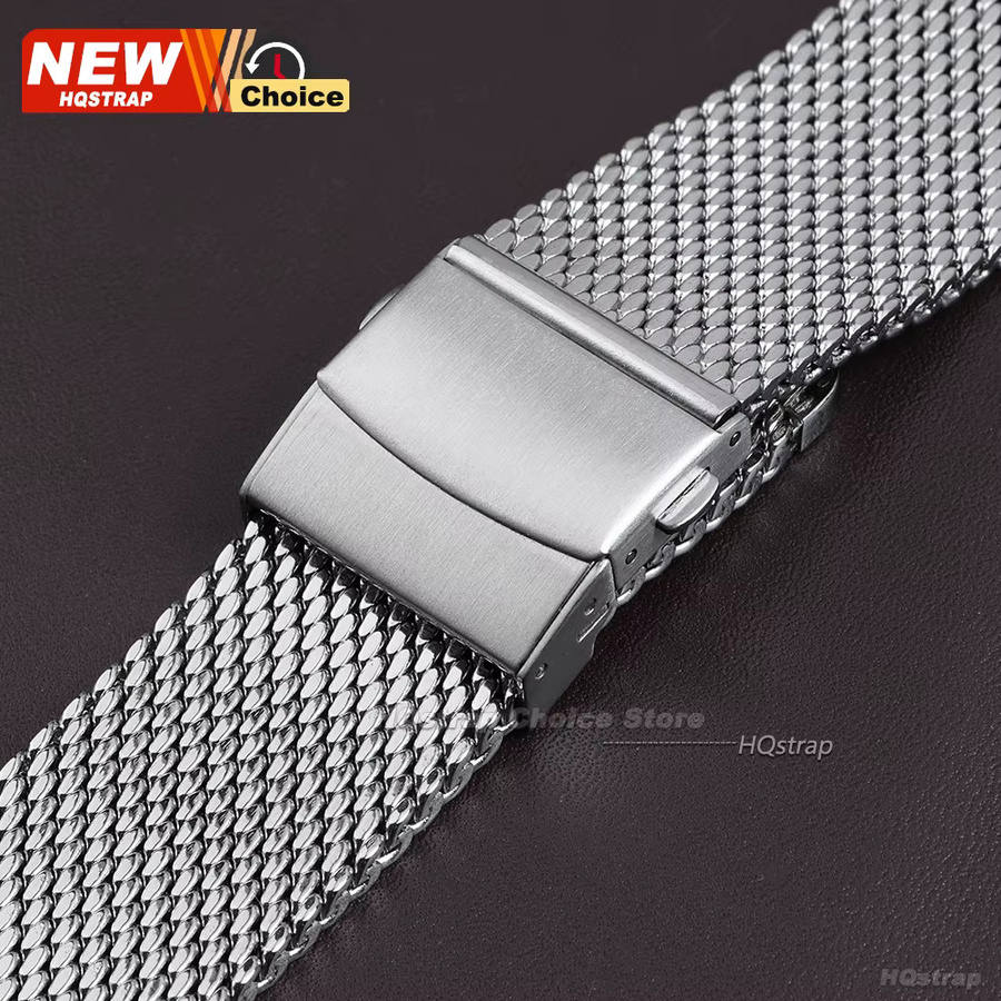 HQstrap Uhrenarmband Milanaise, Edelstahl, Silber, Unisex - Bild 2