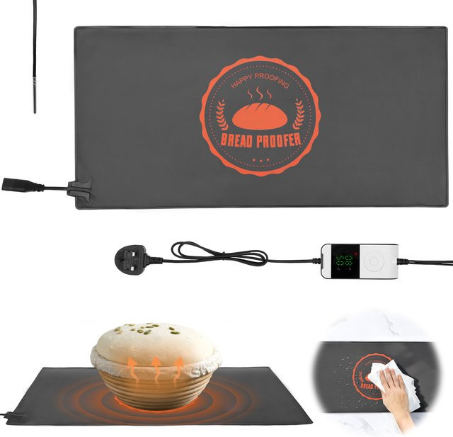 Willstar Brot-Proofer-Wärmematte in Schwarz mit einstellbarer Temperatur für Sauerteig und Teig-Starter, wasserdichtes Teig-Proofer-Pad zum Backen - Bild 1
