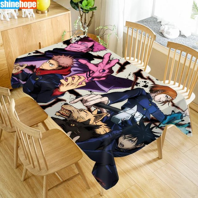 Jujutsu Kaisen Anime Tischdecke von shinehope, wasserabweisend und waschbar, Mehrfarbig, B/T: 120 x 70 cm - Bild 1