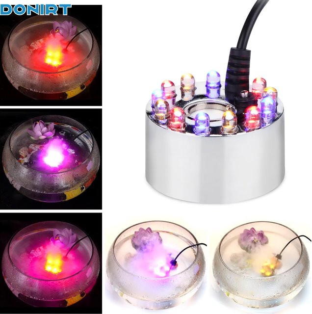 Donirt 12-Lichter-Nebelmaschine mit 16mm Mini-LED-Kürbislicht für Wasserbrunnen und Teiche als Ultraschall-Zerstäuber für Halloween und Weihnachten - Bild 1