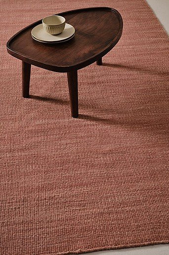 Jotex Wollteppich COMO in Pink und Rot, moderner Webteppich aus Wolle, Baumwolle, Polyester und Viskose, fleckenresistent, rechteckig - Bild 1