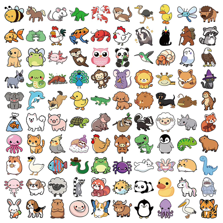 Lustige Niedliche Tier-Cartoon-Aufkleber Kawaii Katze Hund Panda, Sticker, multicolour - Bild 3