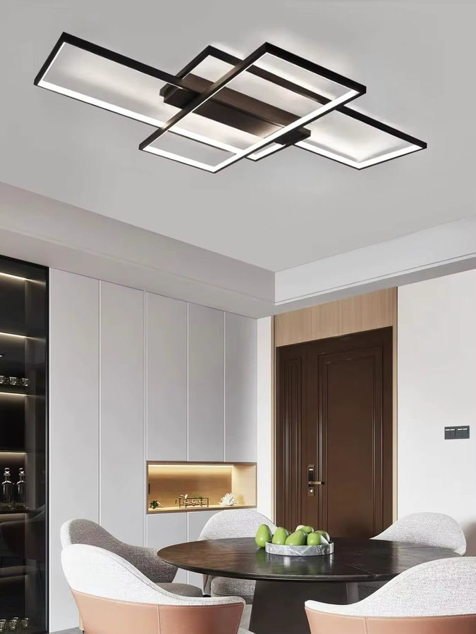 Cliheet LED-Deckenleuchte 3-flammig in Schwarz, dimmbar, 88 W, CCT Farbtemperatur 3000 K–6000 K, moderne Unterputzleuchte für dein Wohnzimmer - Bild 4