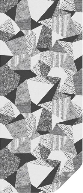 Tulup Buntglasfolie mit geometrischen Figuren in Schwarzweiß als Sichtschutz für dein Fenster, Breite: 50 cm, Höhe: 116 cm - Bild 1