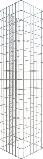 Gabiona Gabionensäule eckig, silberfarben, H x B x T: 160 x 37 x 37 cm, Maschenweite 5 x 10 cm - Bild 1