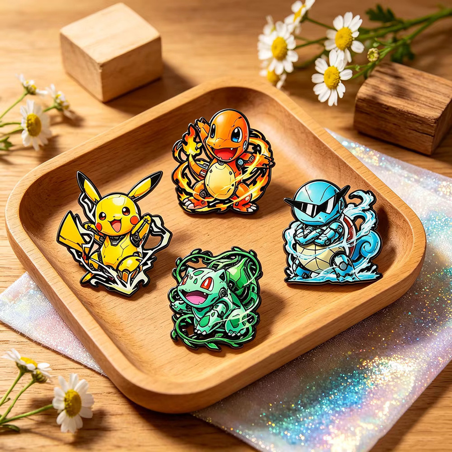 Bandai Broschen-Set, Pokémon Fantasy-Monster, Hartemaille, Unisex - Bild 3