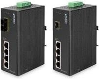 Planet ISW-504PT PoE Switch Schwarz mit 4 x 10/100 Mbit/s PoE und 1 x 10/100 Mbit/s Ethernet/LAN zur DIN-Schienen- oder Wandmontage - Bild 1