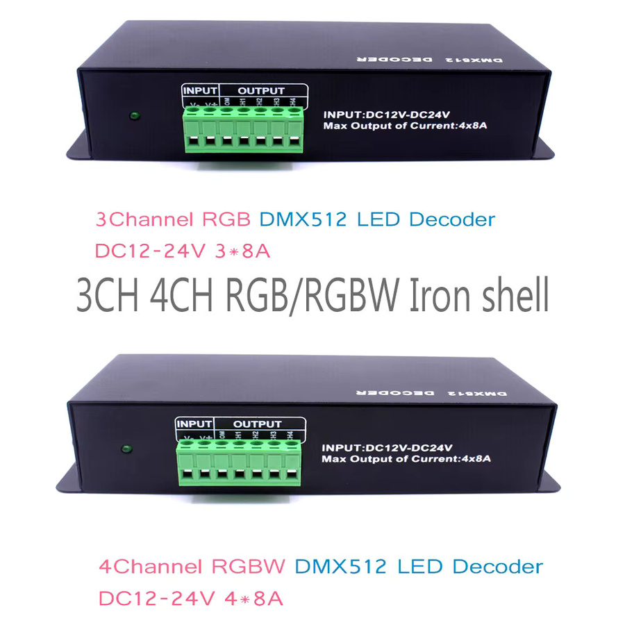 TiaoChongYi DMX512 RGB LED-Controller 3CH Mini Dimmer-Treiber für RGB LED-Streifen - Bild 2