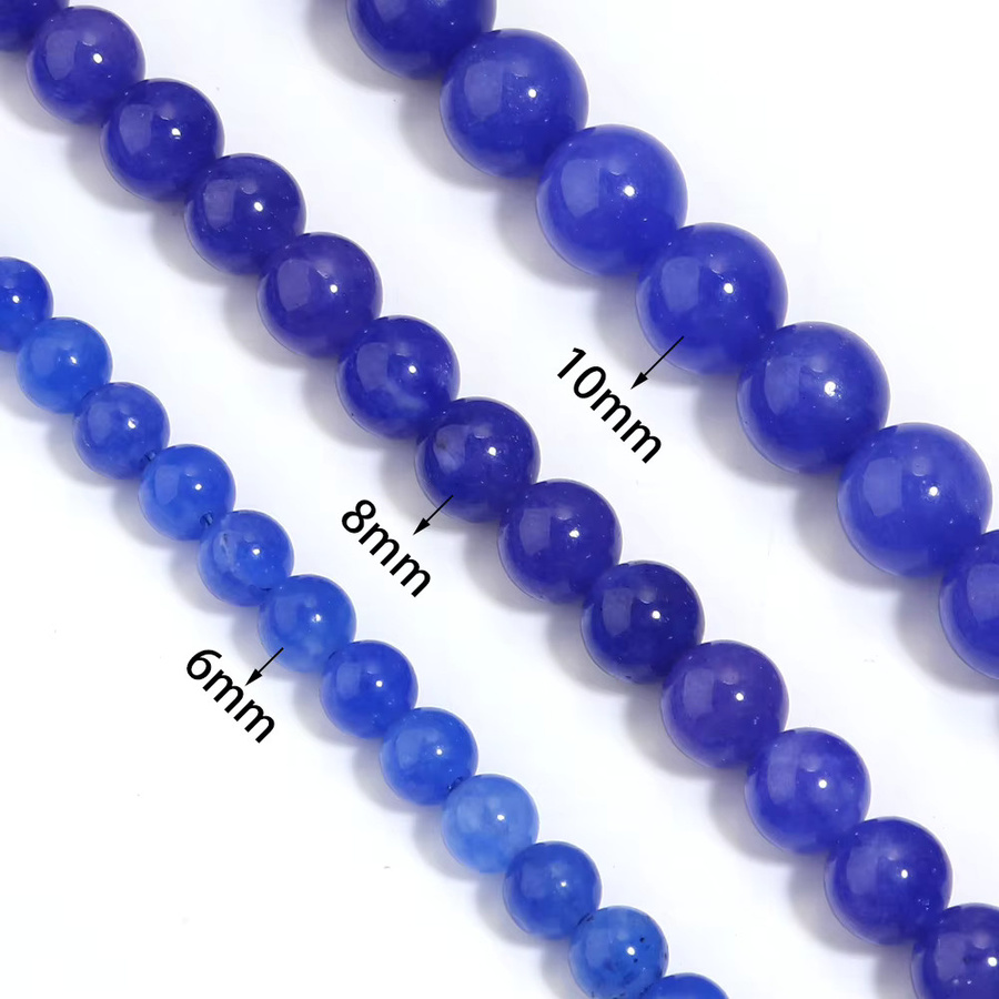 Natursteinperlen Blauer Kyanit, Runde Distanzperlen, Unisex - Bild 2