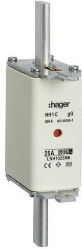 Hager NH-Sicherung LNH1025M6 25A, 3 Stück, Weiß - Bild 1