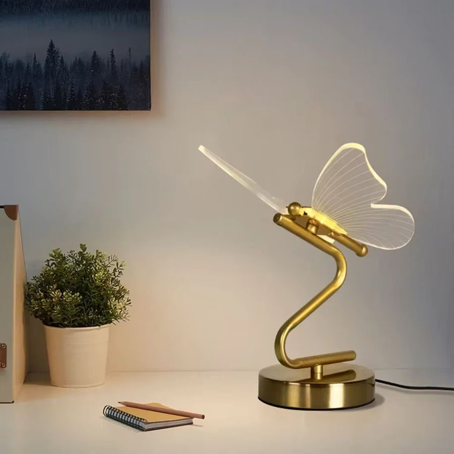 Nordische LED Schmetterlings Tischlampe mit integrierter LED und 3 Lichtfarben für Schlafzimmer und Wohnzimmer - Bild 5