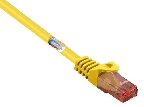 Renkforce RJ45 Patchkabel CAT 6 U/UTP Ethernet LAN, Gelb, Länge: 0,5 m - Bild 1