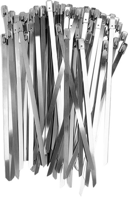 100 Stück Edelstahl Kabelbinder Selbstverriegelnd Set in Silber von OutsideWorld - Bild 1