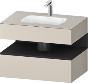 Duravit Einbauwaschtisch-Möbel-Set Qatego in Grau mit Konfigurations-Waschtischunterschrank B/T/H: 80 x 55 x 60 cm - Bild 1