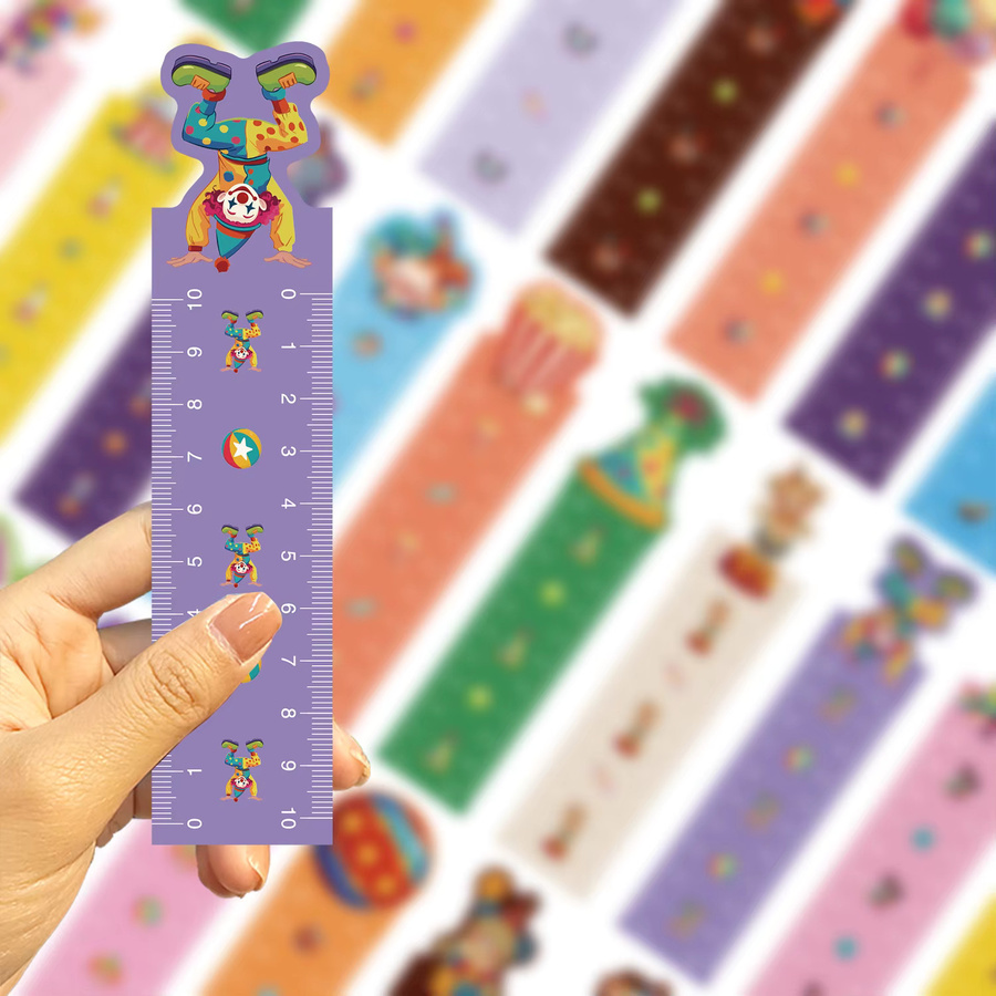 30 Stück Cartoon Zirkus Lesezeichen Lineal aus Kunststoff in Multicolour als DIY Dekorationszubehör - Bild 4