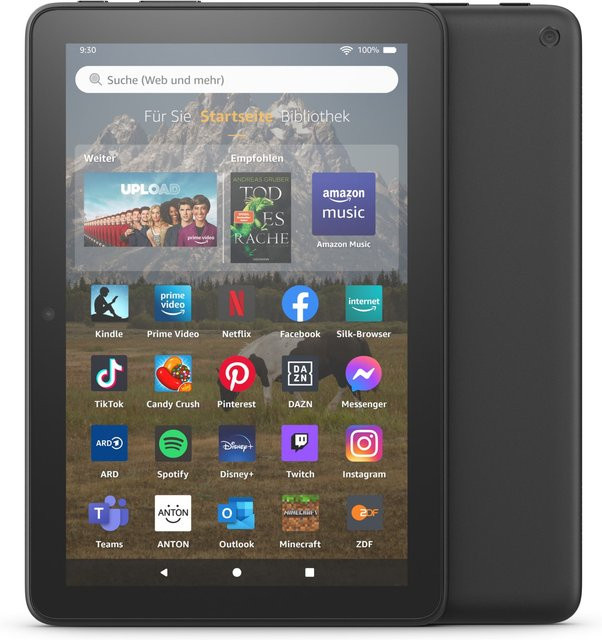 Amazon Fire HD 8 (2022) Tablet Schwarz mit 32GB Speicher, 8 Zoll Display, Android und 2 MP Kamera - Bild 1