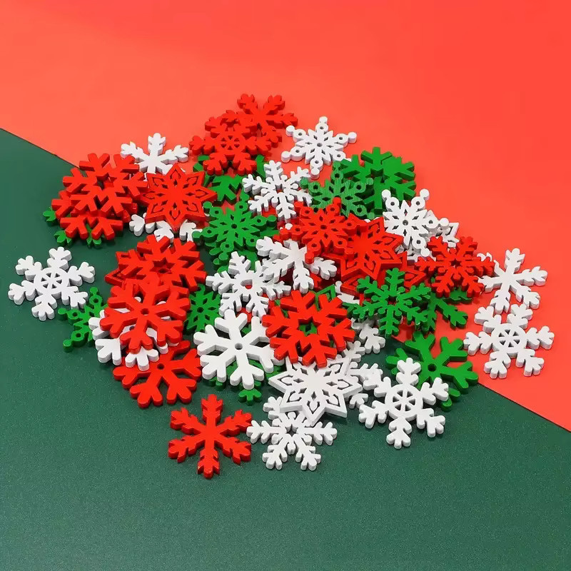 50 Stück Schneeflocken-Holzscheiben von ZQNYCY in Multicolor für DIY Bastelarbeiten, Weihnachten und Silvester Dekoration - Bild 4