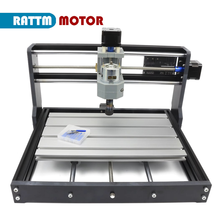 POWACE CNC 3018 Pro Lasergravierer 3-Achsen GrBL-gesteuerte Fräsmaschine für Holzbearbeitung in Schwarz mit optionalem Laserkopf - Bild 2