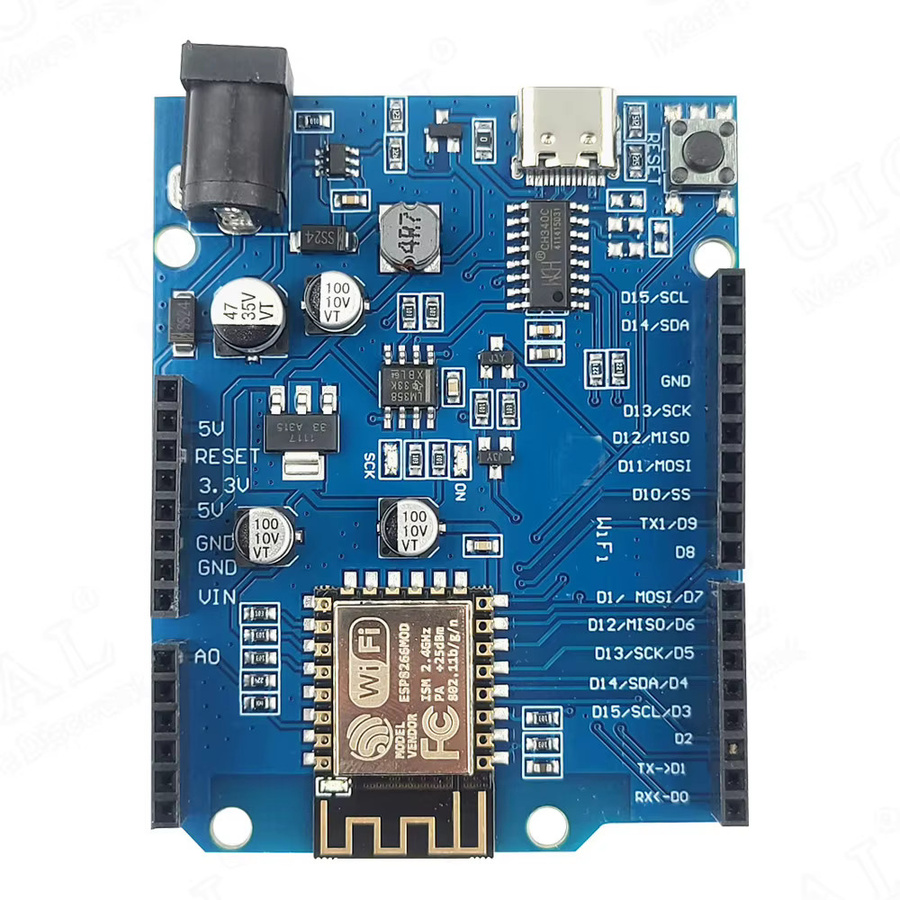 D1 ESP-12F R3 WiFi Entwicklungsboard mit ESP8266EX und USB Typ-C Anschluss für Arduino IDE in Blau - Bild 2