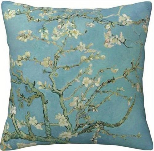 JMG Clothing Kissenhülle Van Gogh Blumenmuster Blau, Kurzplüsch, B/B: 50 x 50 cm - Bild 1