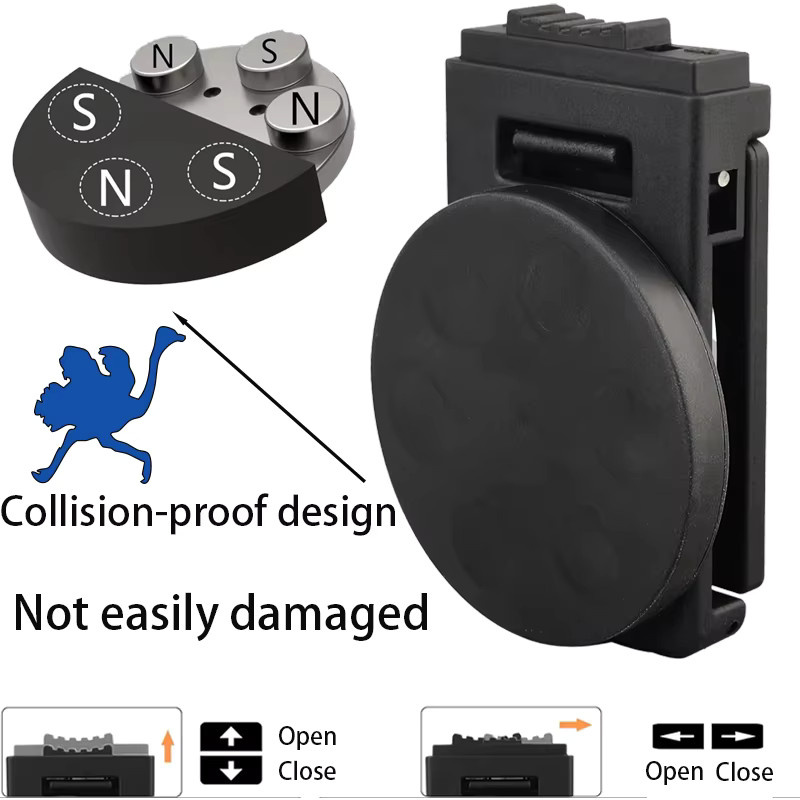Magnetische Werkzeug-Gürtelklemme in Schwarz mit verstellbarem Gummi-Wrap für Schrauben und Hardware - Bild 4