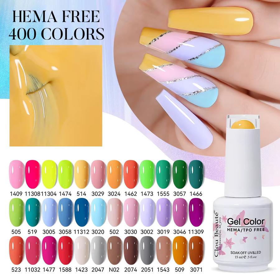 Clou Beaute Nagel-Gel-Lack-Set, Braun-Grau, Glänzend, 4-teilig - Bild 2