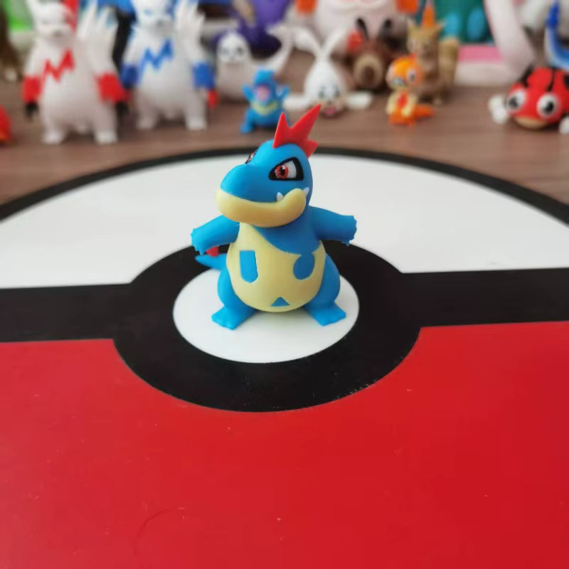 Bandai Pokemon Actionfigur Totodile Croconaw Feraligatr 3D-Druck Cartoon Desktop Statue im Maßstab 1:20 - Bild 2