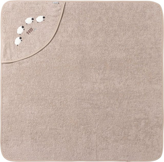 Sterntaler Kapuzenbadetuch Schaf Flocke in Braun und Beige, B/B: 80 x 80 cm - Bild 1