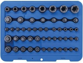 BGS Bit- und Steckschlüssel-Einsatz-Set 52-teilig in Blau mit E-Profil, T-Profil und TP-Profil - Bild 1