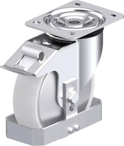 Blickle L-PO 160XR-FI-FA-FS Stahlblech-Lenkrolle in Silber, Rad-Durchmesser: 160 mm, Tragfähigkeit: 400 kg - Bild 1