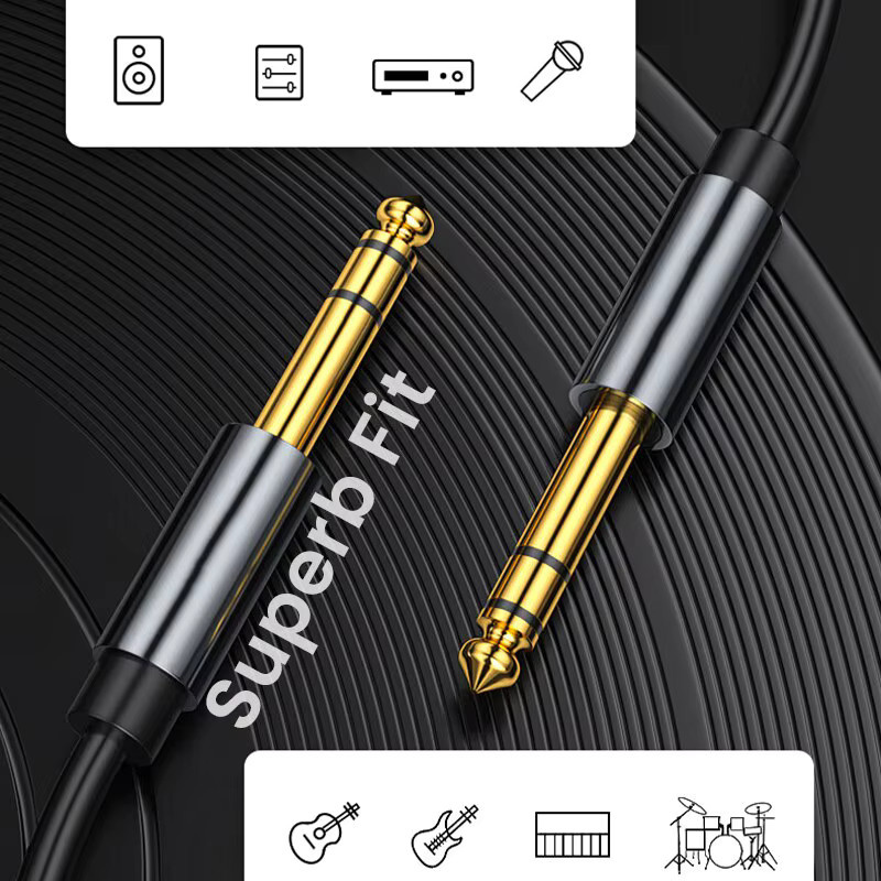 NIERBO Premium Mono Instrumentenkabel mit 6,35 mm TS-Jack auf 3,5 mm Jack - Bild 3
