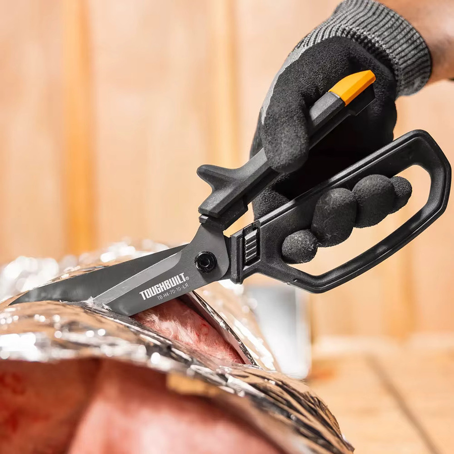 Toughbuilt Mehrzweckschere mit offenem Griff und Titanbeschichtung in Schwarz TB-H4-70-10-LR - Bild 3