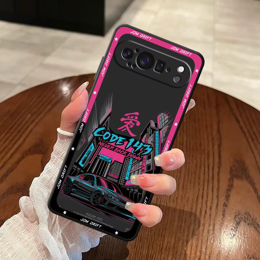 Handyhülle Softcover für Google Pixel 10 9 Pro XL 8 Pro 7 6 mit Japanisches JDM Drift Car Red Sun Design in Rot - Bild 2