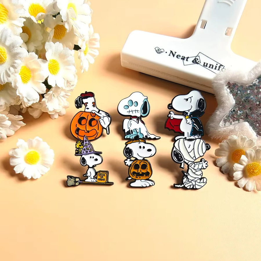 Bandai Snoopy Halloween Emaille-Pins, 6-teiliges Set, Bunt - Bild 2