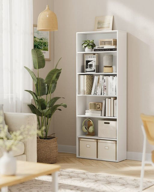 VASAGLE Bücherregal mit 6 Ebenen und verstellbaren Regalböden, Standregal in Weiß, B: 60 cm, T: 24 cm, H: 178,5 cm - Bild 1