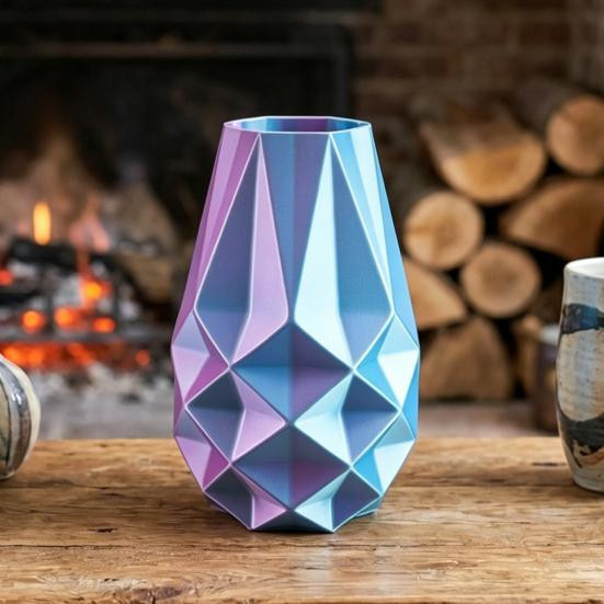 Hercules Boho-Blumenvase in Weiß mit geometrischer Form aus Kunststoff für dein Zuhause - Bild 6