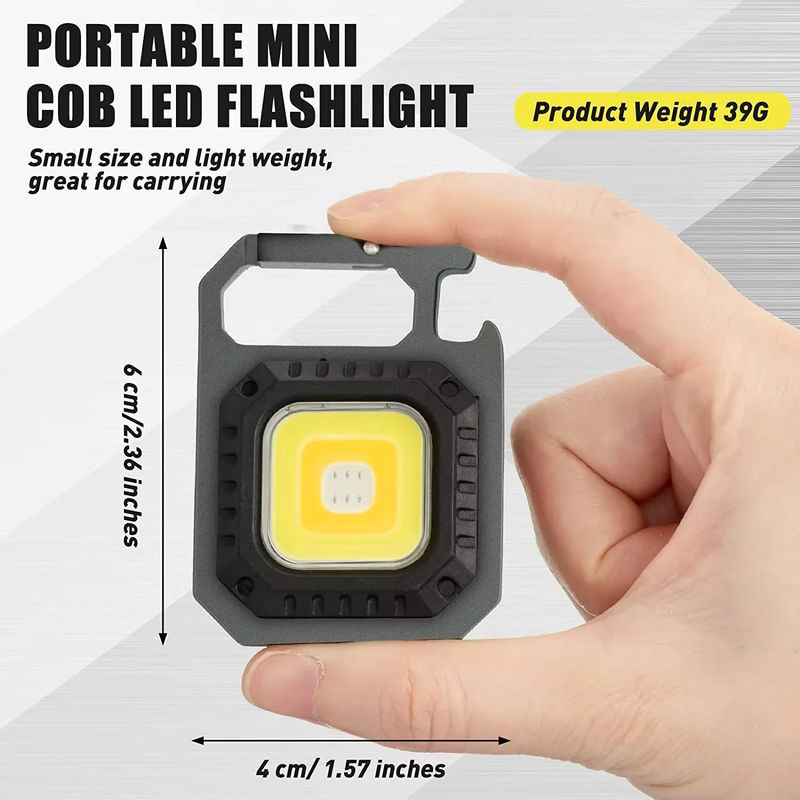 30er Set KDULIT Mini LED Schlüsselbund Taschenlampen mit COB-Licht, USB-ladbar, Schwarz, für Camping und Angeln - Bild 2