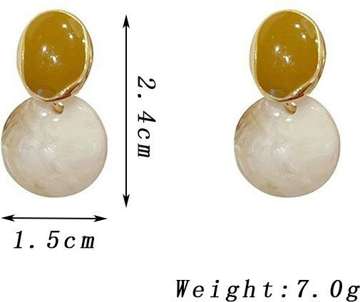 YIRAN Jewelry Hängeohrringe, Acryl, Beige, Damen - Bild 1