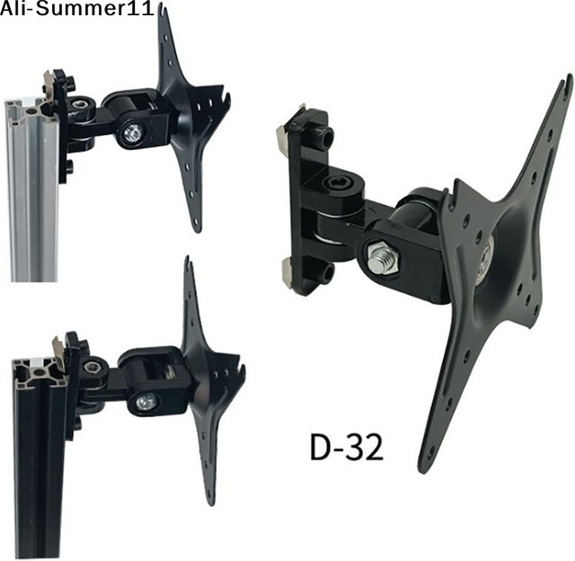 Hlr Wandmontierte Monitorhalterung mit Tastenbox für Sim Rig Upgrade, VESA 50/75/100 mm, 2-Achsen-verstellbar, Schwarz - Bild 1