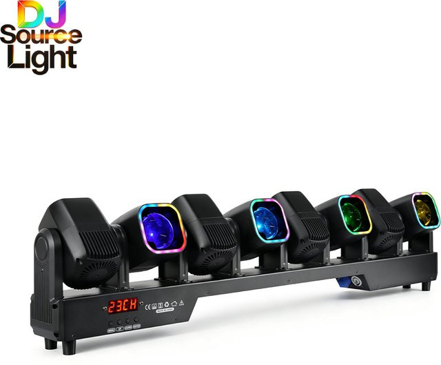 LED 8x40W Beam Moving Bar mit RGB-Ring und Stroboskop-Effekt in Schwarz - Bild 1