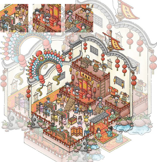 PickJoy Tee-Opernhäus-Aufkleber, Miniatur-Szene, DIY-Bastelset, 1-teiliges Set - Bild 1