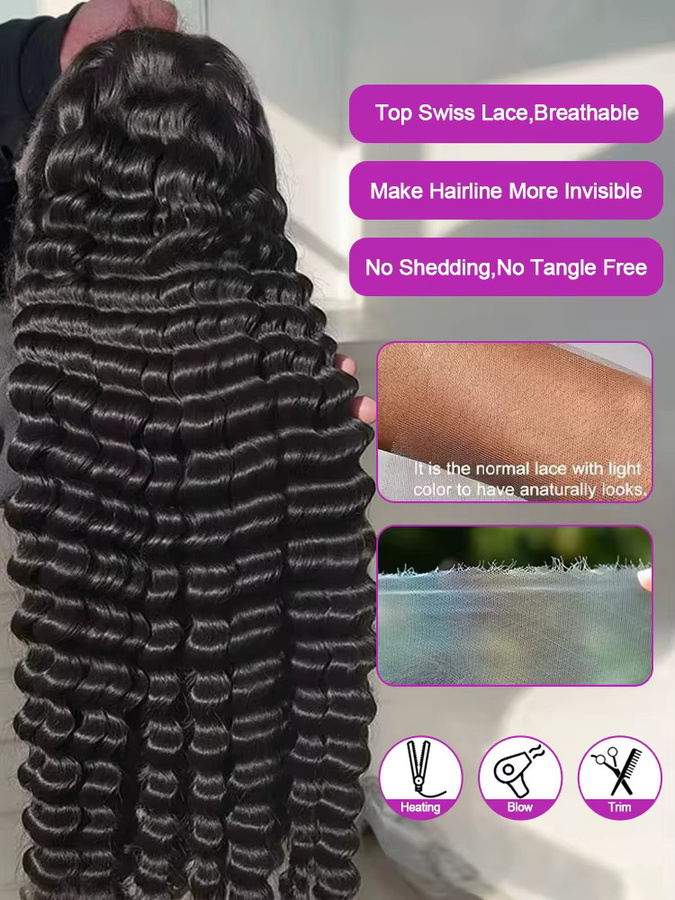 HJ WEAVE BEAUTY Perücke, 100% Brasilianisches Echthaar, Wasserwellen, Damen - Bild 2