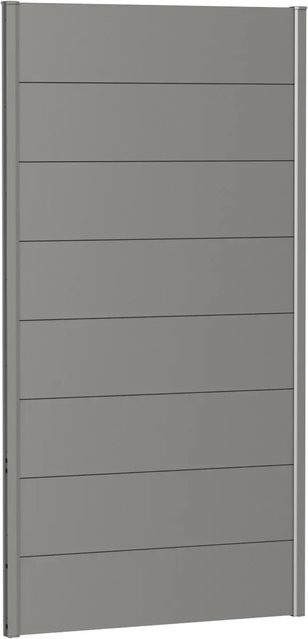 Biohort Wandpaneel Sichtschutz aus Stahlblech, feuerverzinkt und lackiert, Quarzgrau-Metallic, B: 100 cm, H: 180 cm - Bild 1