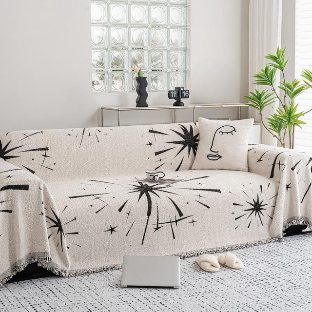 Super Six Sofabezug aus warmem Samt und Jacquard, verdickte Anti-Katzenkratzdecke für Herbst und Winter, B/T: 180 x 130 cm - Bild 1