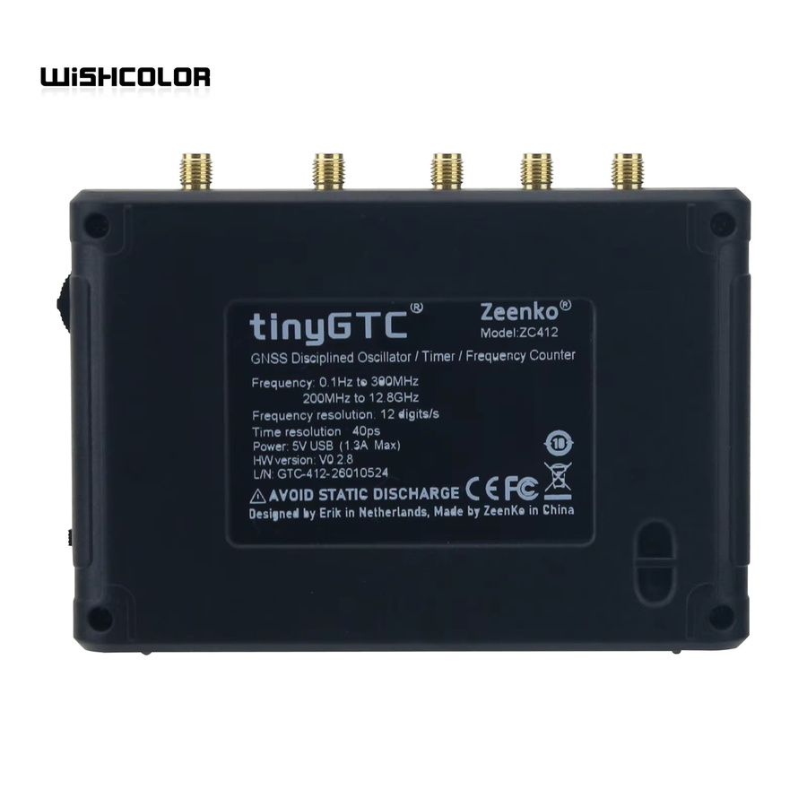 Wishcolor TINYGTC ZC407 Handgehaltener 12-Bit Hochpräzisions-Frequenzzähler 0,1Hz-7GHz in Schwarz mit GNSS-gesteuertem Oszillator - Bild 3
