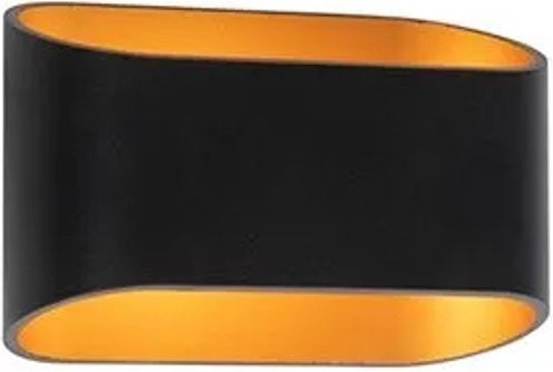 QAZQA Design Wandleuchte Alone R in Schwarz und Gold aus Aluminium mit Up-Down-Lichtfunktion und dimmbarer G9 Leuchte - Bild 1
