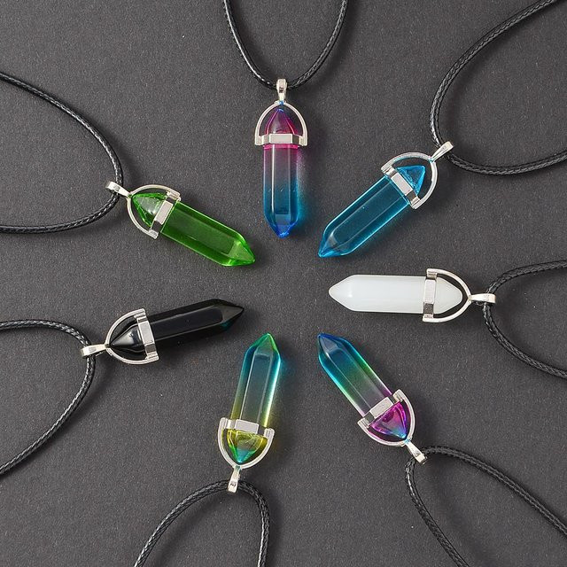 Lucky Star Jewelry Halskette, Kristall, Sechseckige Säulen, Unisex - Bild 1