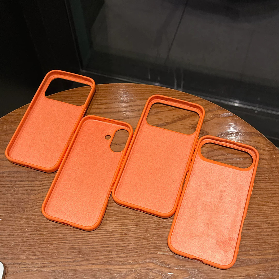 TEXT ME Flüssigsilikon Schutzhülle für iPhone in Orange, rutschfeste Stoßstangenabdeckung - Bild 2
