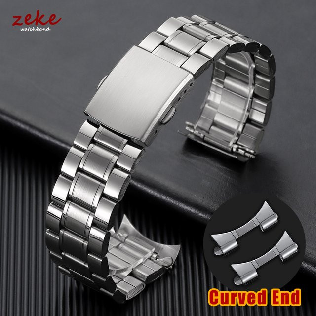 crazyband Uhrenarmband Edelstahl, Silber, 20mm 22mm, Unisex - Bild 1