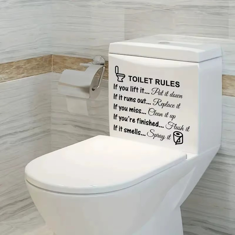Selbstklebender Toiletten Aufkleber mit Pee Prompt Motiv zur Badezimmer Dekoration - Bild 1